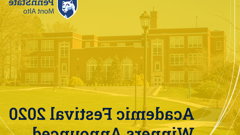 Yellow graphic of Mont Alto's General Studies building with mark